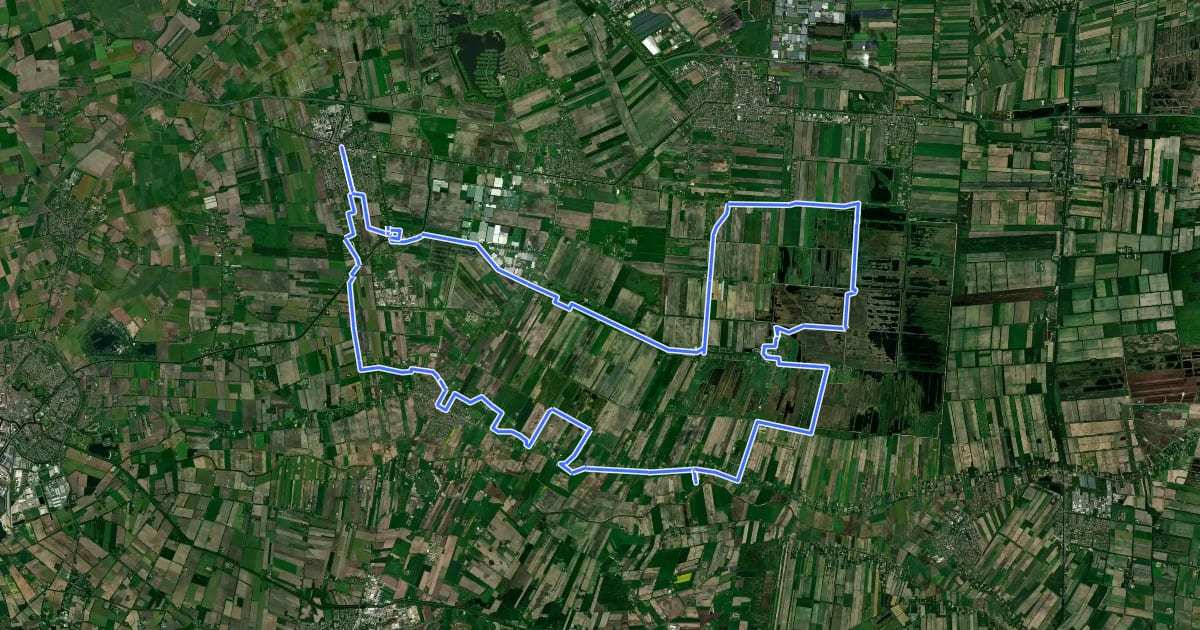 Маршрут Vincents Inspiratie, Van Gogh fietsroute на спутниковом снимке