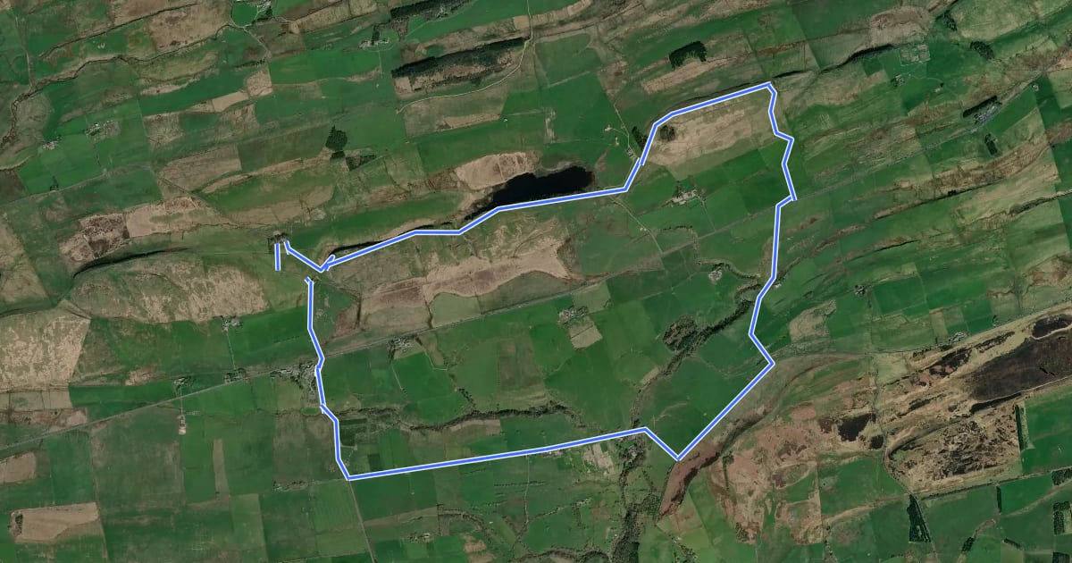 Маршрут Vindolanda & Hadrian's Wall Trail на спутниковом снимке