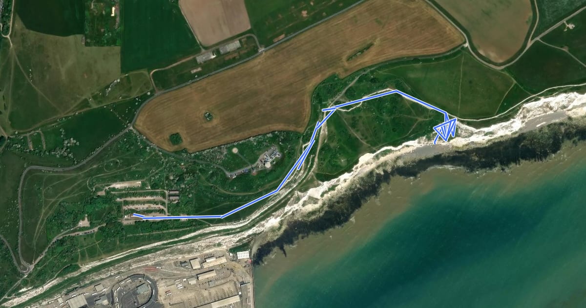 Маршрут Visitor Centre to Langdon Stairs Trail, White Cliffs на спутниковом снимке