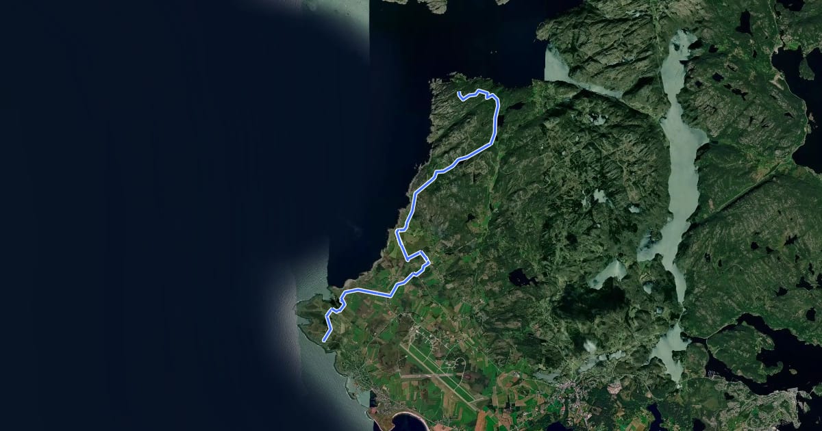 Маршрут Vita Velo Farsund на спутниковом снимке