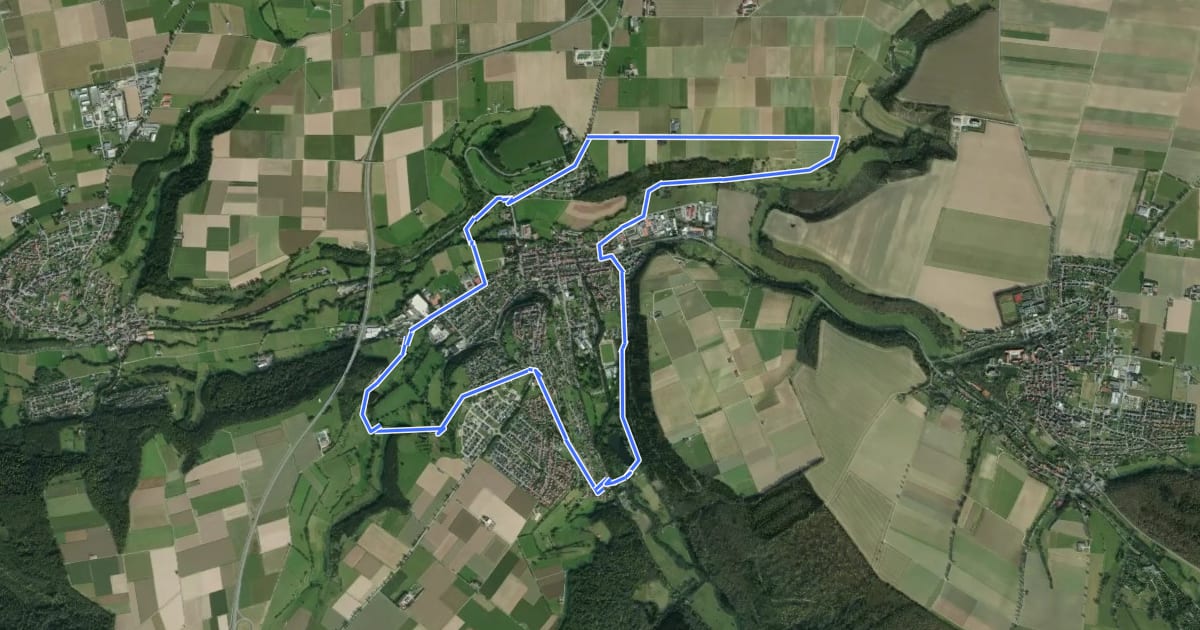 Маршрут Vitalwanderweg "blau - Motivation" Bad Wünnenberg на спутниковом снимке