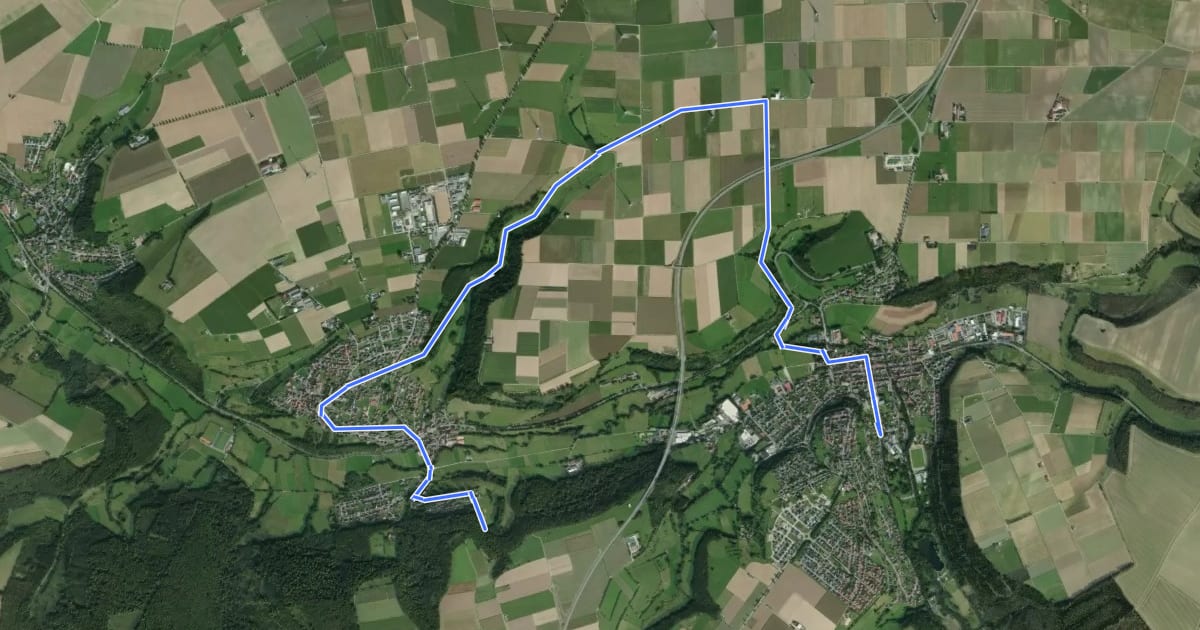 Маршрут Vitalwanderweg "orange - Lebenskraft" Bad Wünnenberg на спутниковом снимке