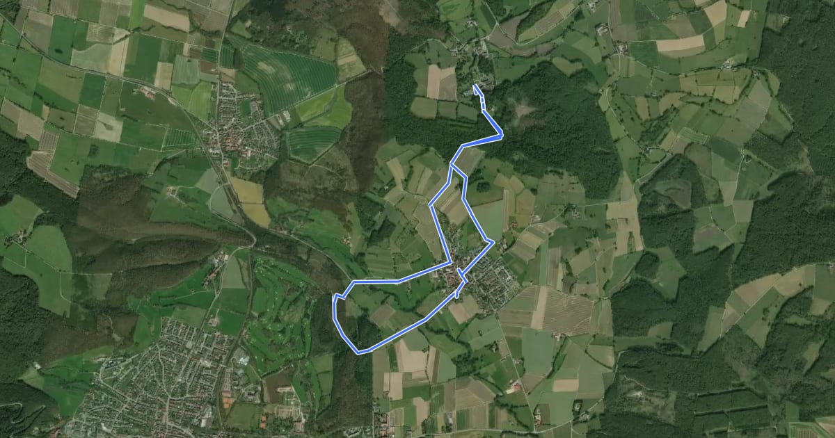 Маршрут VitalWanderWelt - Alhausen-Bad Hermannsborn на спутниковом снимке