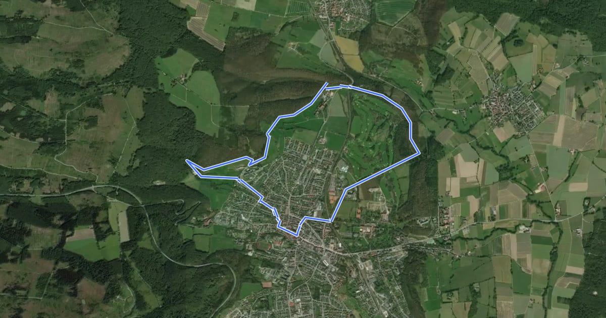 Маршрут VitalWanderWelt - Nördlicher Sachsenring Bad Driburg на спутниковом снимке