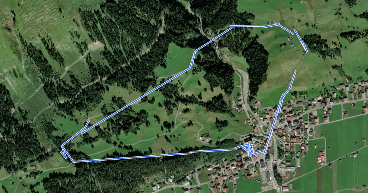 Маршрут Vitalweg Holzgau на спутниковом снимке