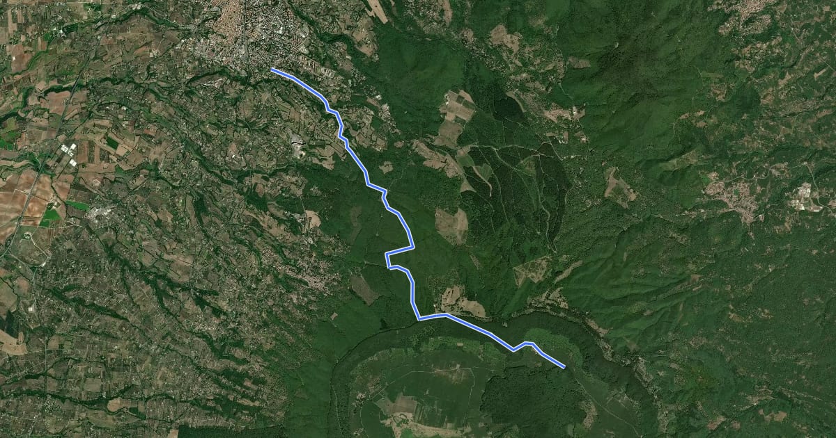 Маршрут Viterbo - lago di Vico на спутниковом снимке
