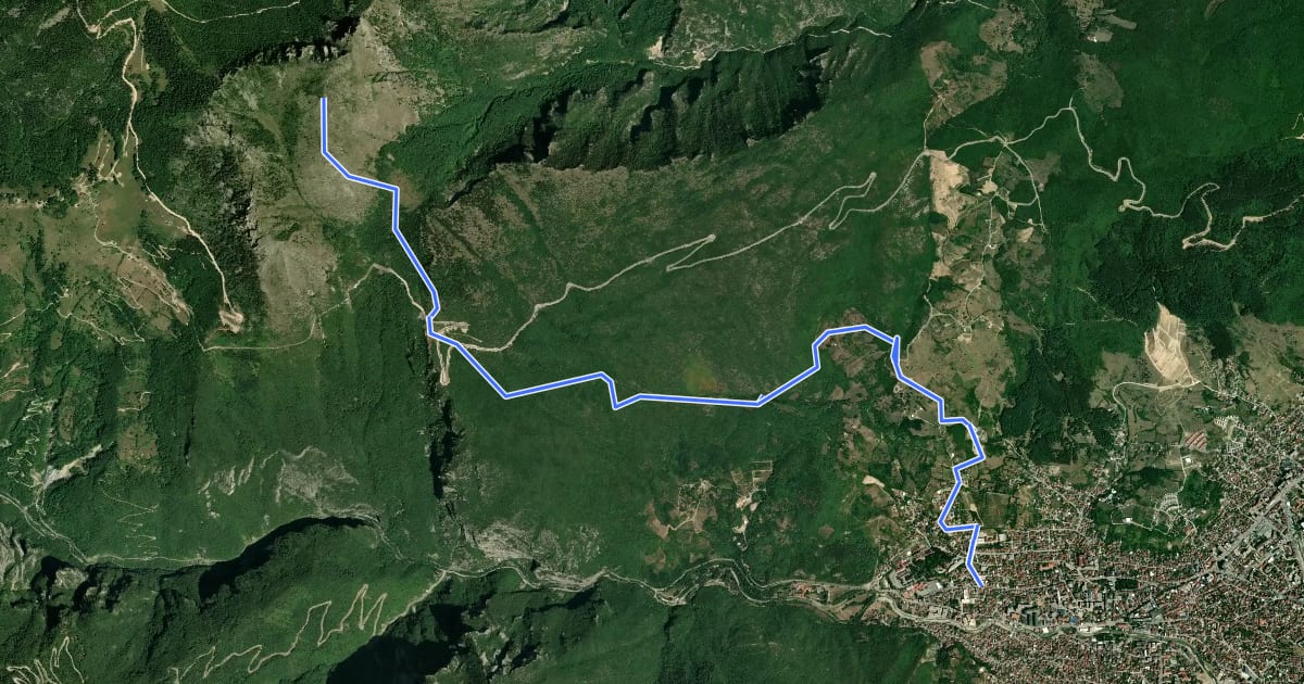 Маршрут Vjellak Peak Trail на спутниковом снимке
