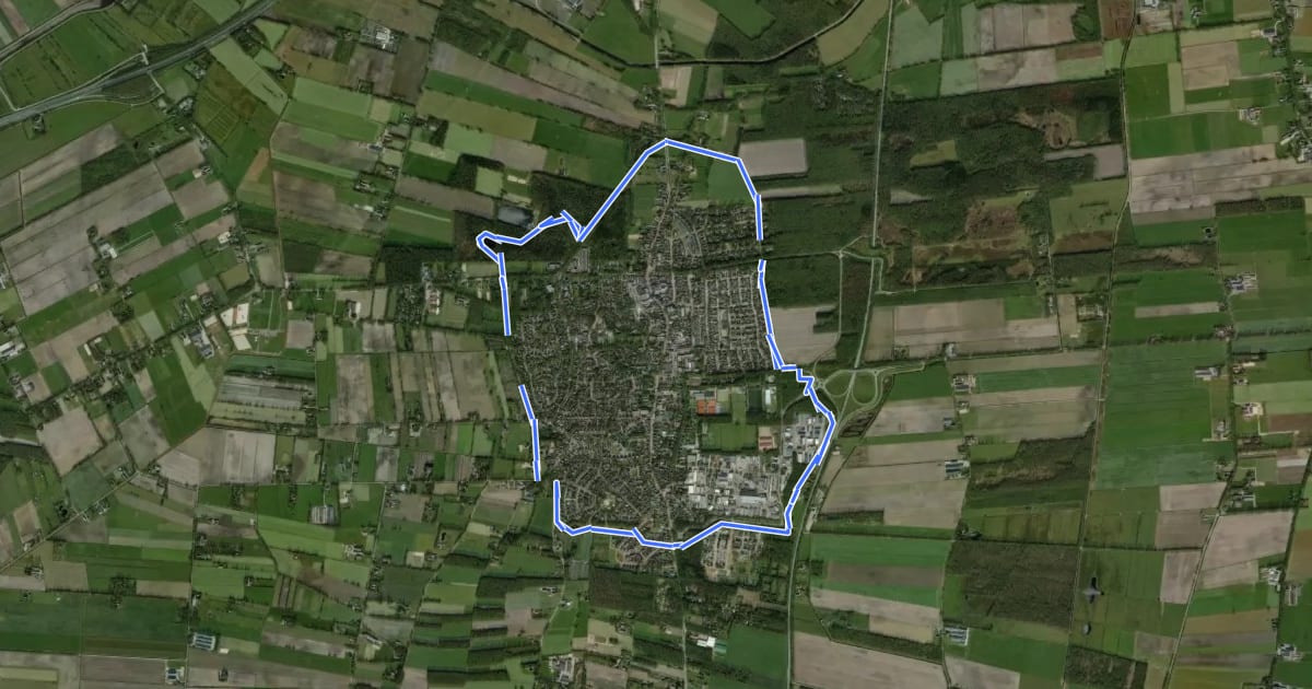Маршрут Vlinderommetje Zuidwolde на спутниковом снимке
