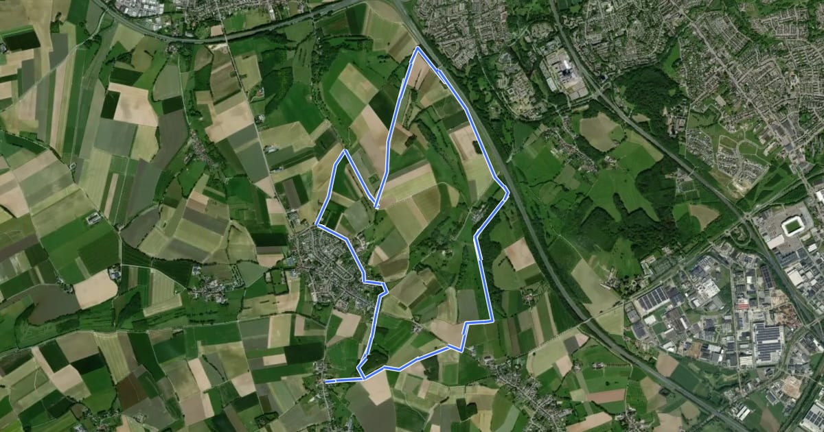 Маршрут Voerendaal V13 Kalkoven en Breedeweg route на спутниковом снимке