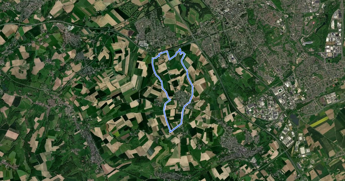 Маршрут Voerendaal V20 Kunradersteen route на спутниковом снимке