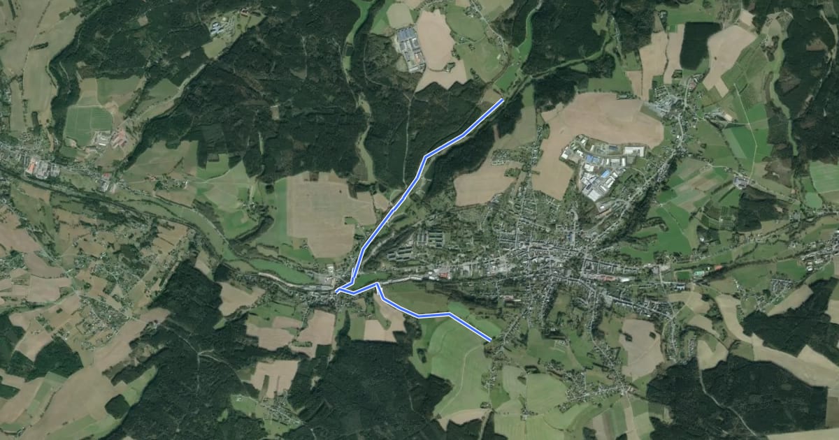 Маршрут Vogtland-Panorama-Weg, Markneukirchen, Naturvariante на спутниковом снимке