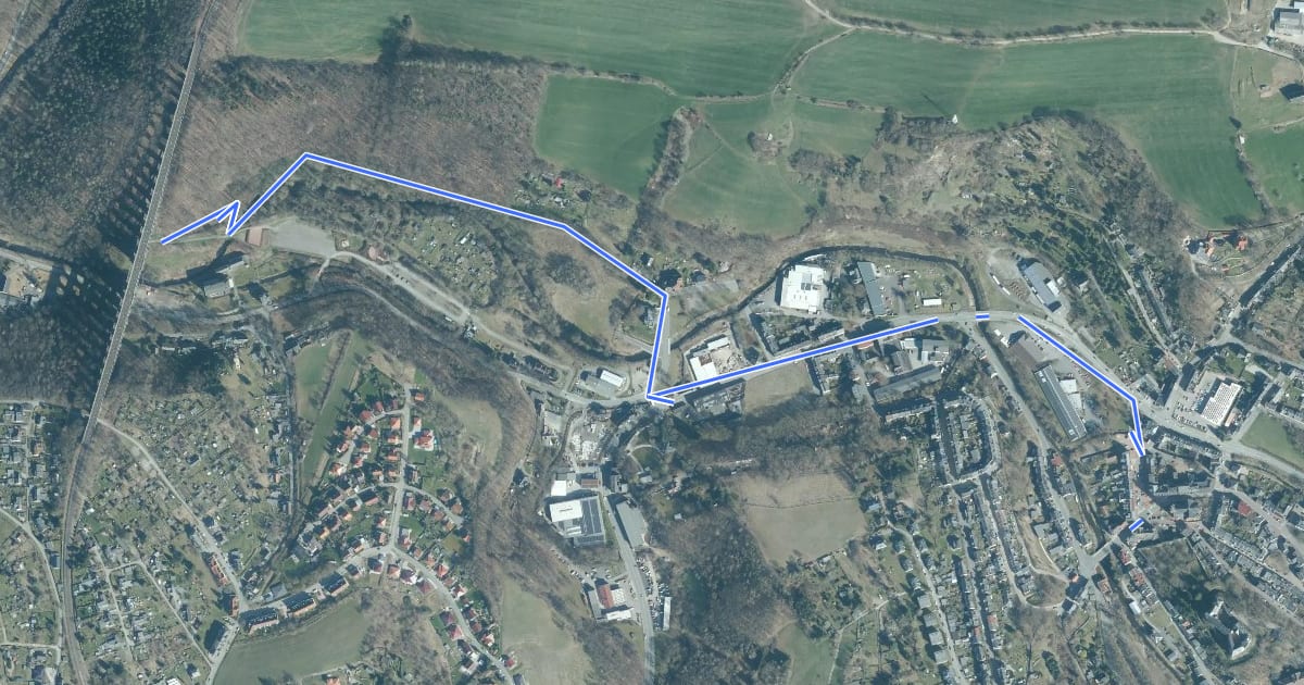 Маршрут Vogtland-Panorama-Weg Talweg на спутниковом снимке