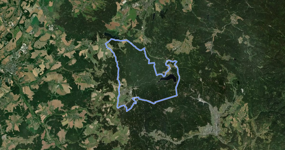 Маршрут Vogtlandpanoramatour на спутниковом снимке