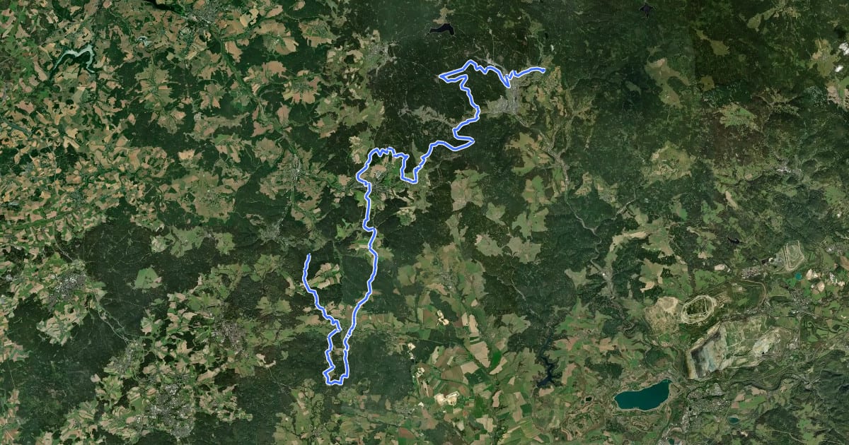 Маршрут Vogtlandweg на спутниковом снимке
