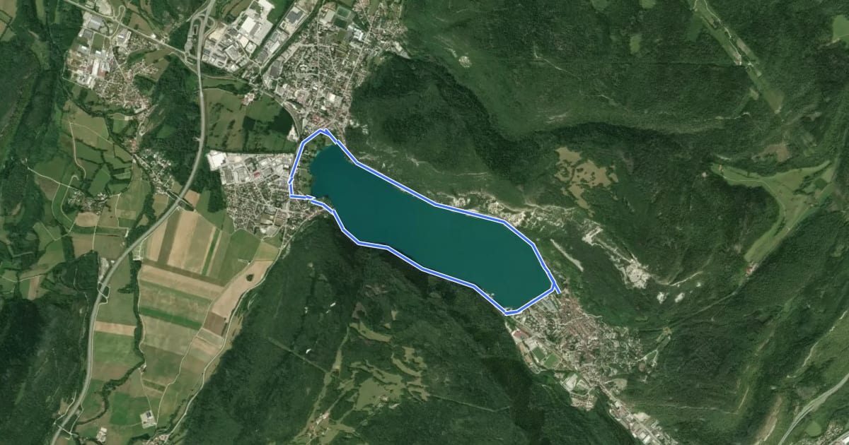 Маршрут Voie douce Tour du lac на спутниковом снимке