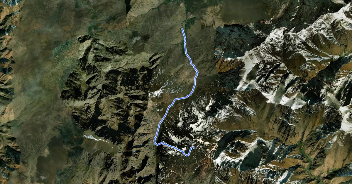 Маршрут Voie normale Djebel Toubkal на спутниковом снимке