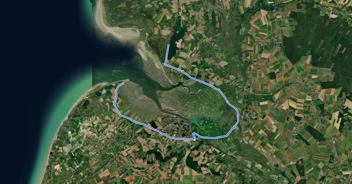 Маршрут Voie Verte de la Baie de Somme на спутниковом снимке