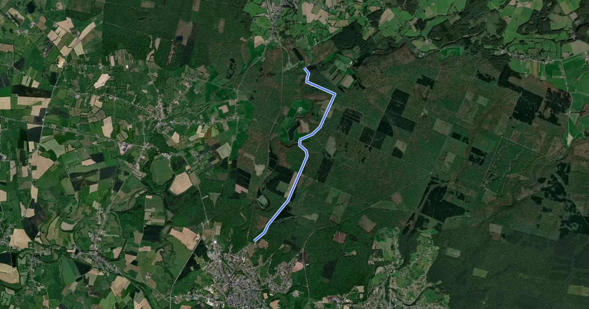 Маршрут Voie verte de la forêt d'Hirson на спутниковом снимке