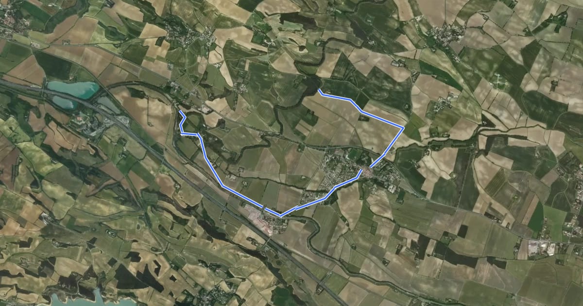Маршрут Voie verte de la rigole de la plaine на спутниковом снимке