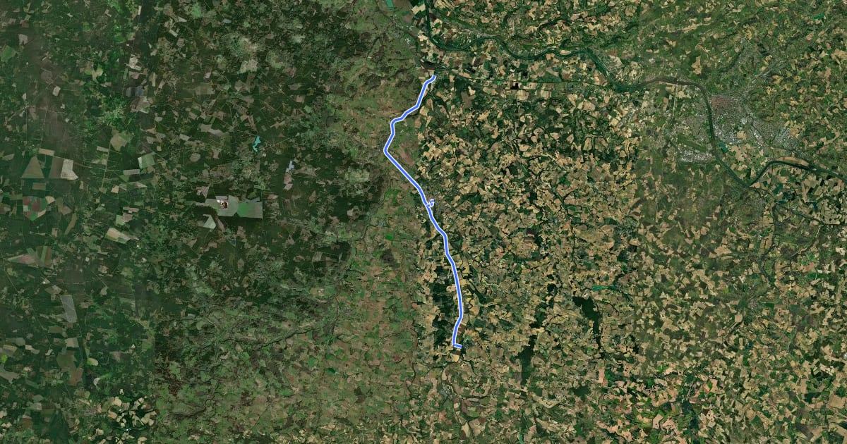 Маршрут Voie Verte de la Vallée de la Baïse - Albret en Gascogne на спутниковом снимке