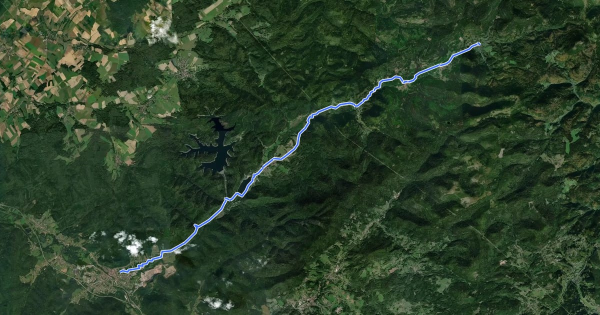 Маршрут Voie verte de la Vallée de la Plaine на спутниковом снимке
