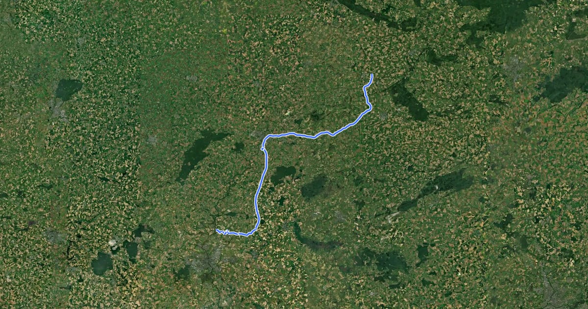 Маршрут Voie verte de Mayenne à Javron на спутниковом снимке