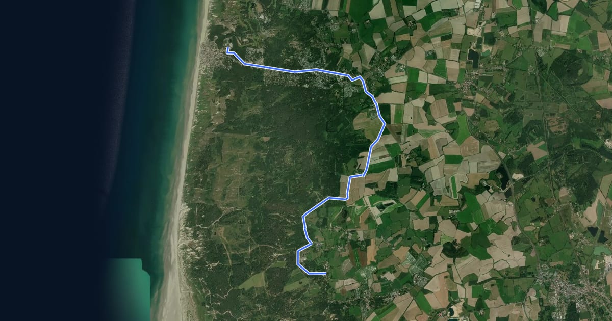 Маршрут Voie Verte de Quend-Plage au Parc de Marquenterre на спутниковом снимке