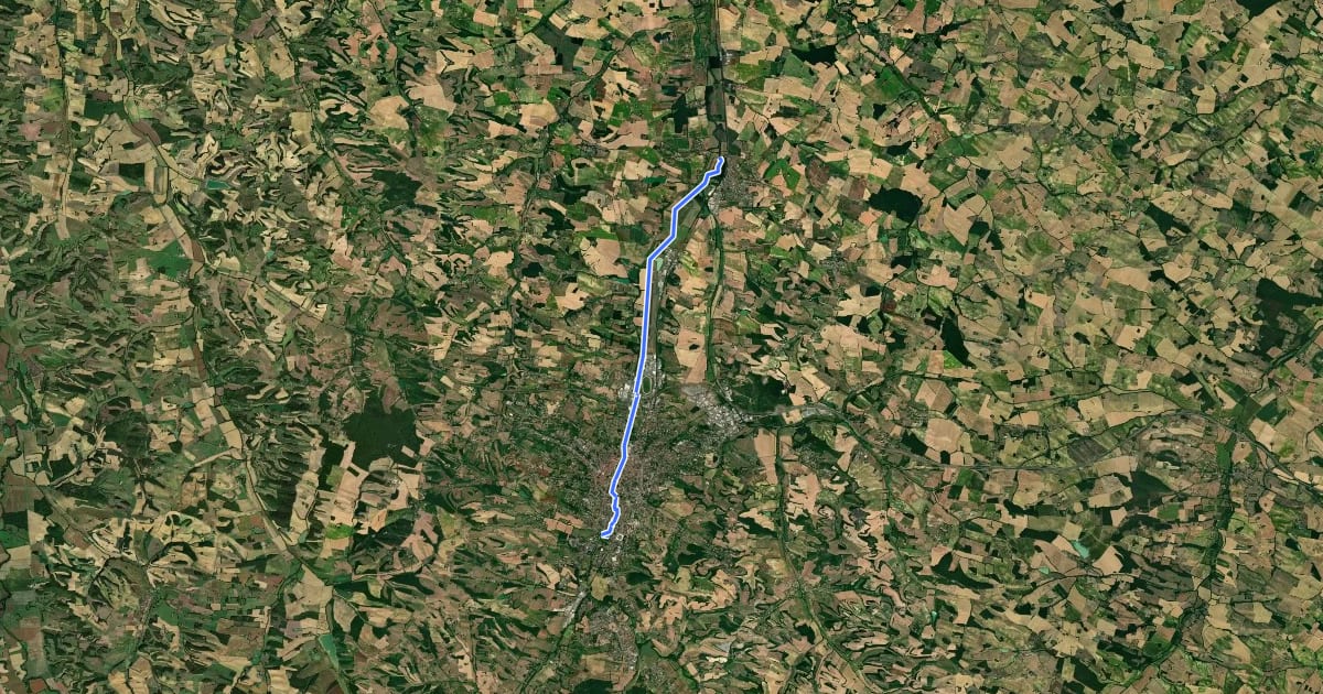 Маршрут Voie Verte des Berges du Gers Auch-Preignan на спутниковом снимке