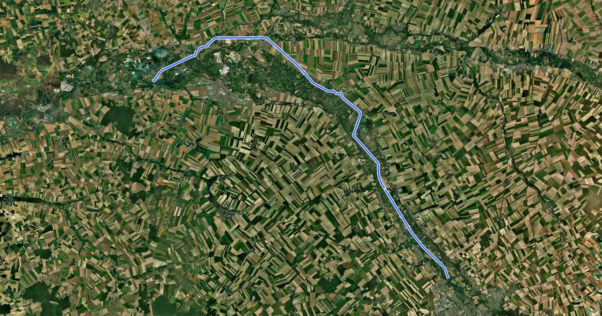Маршрут Voie Verte du Canal de la Haute-Seine на спутниковом снимке