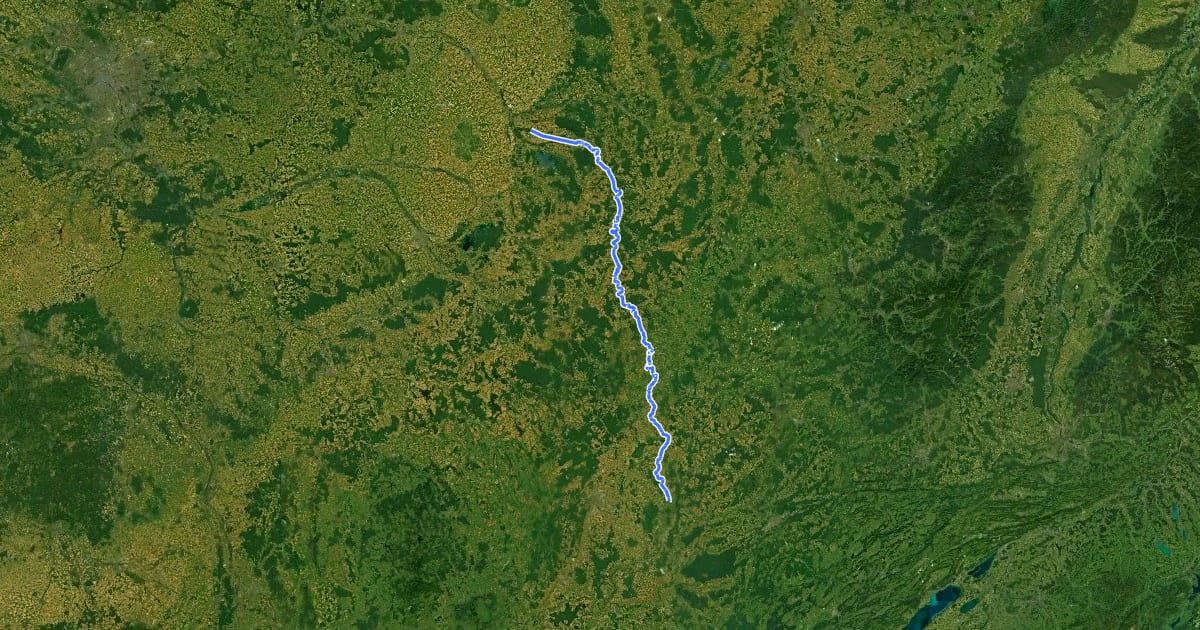Маршрут Voie verte du Canal entre Champagne et Bourgogne на спутниковом снимке