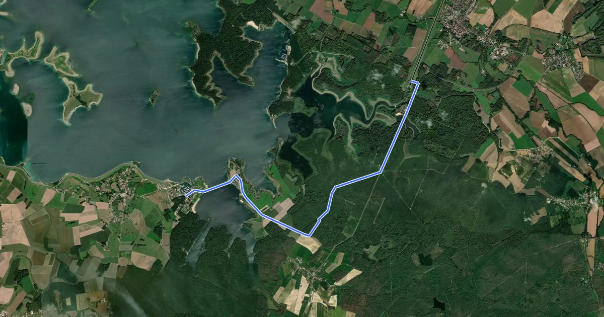 Маршрут Voie Verte du lac du Der et de Saint-Dizier (Partie Est) на спутниковом снимке