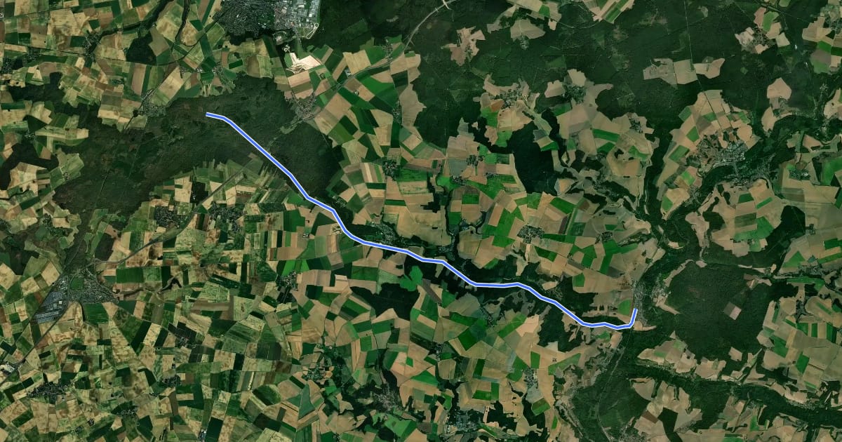 Маршрут Voie verte du Pays de Valois на спутниковом снимке