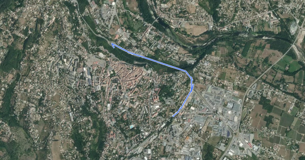 Маршрут Voie verte en Ardèche méridionale (projet) на спутниковом снимке