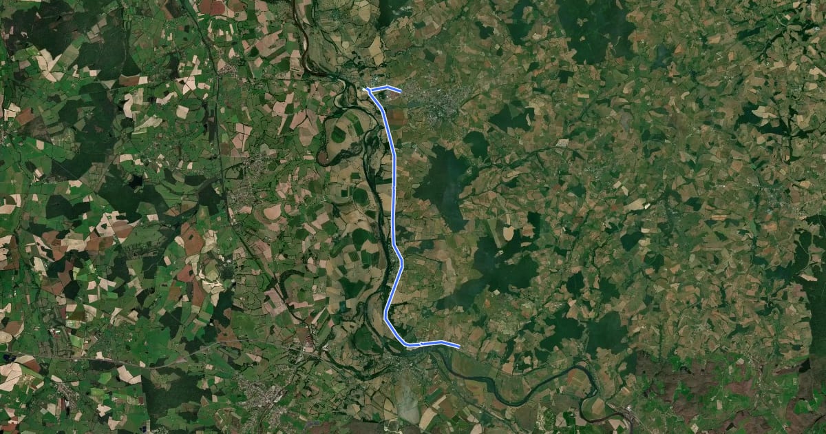 Маршрут Voie Verte Gilly-sur-Loire à Bourbon-Lancy на спутниковом снимке