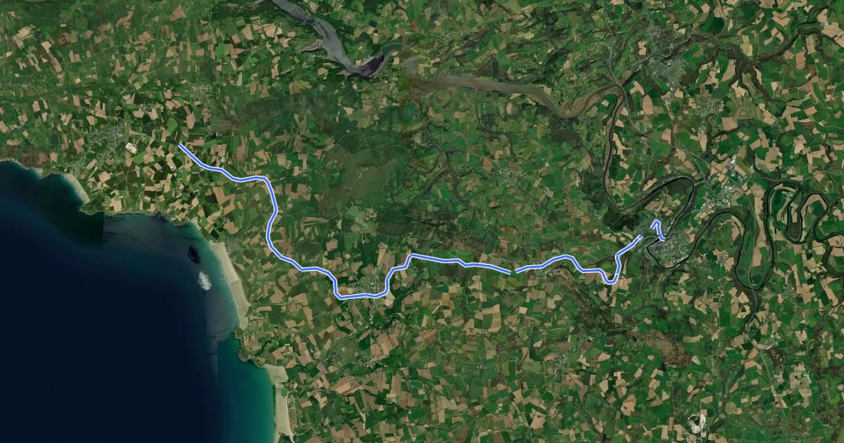 Маршрут Voie Verte V6 - Camaret - Vitré - en projet на спутниковом снимке