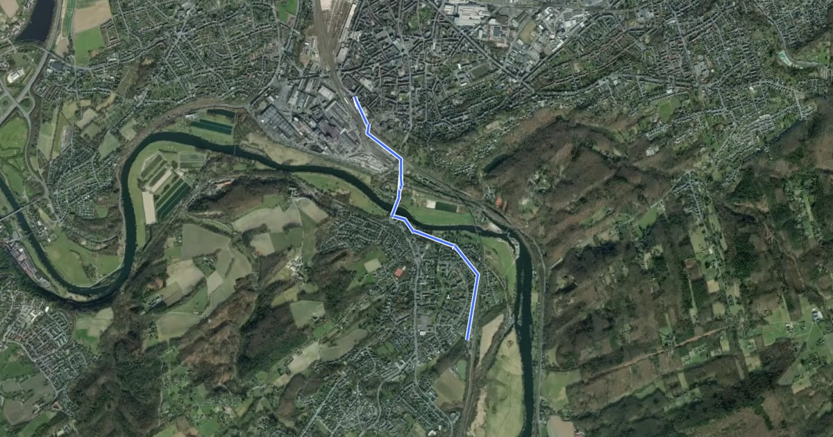 Маршрут Volldreieck Martha-Becker-Weg Witten-Wetter на спутниковом снимке