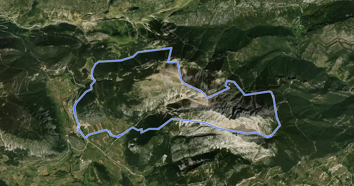 Маршрут Volta al Pedraforca на спутниковом снимке