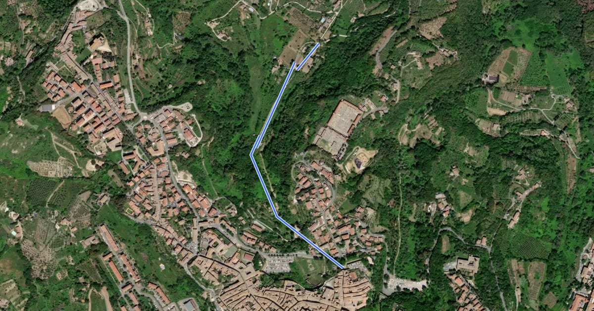 Маршрут Volterra Urban Trekking - Variante на спутниковом снимке