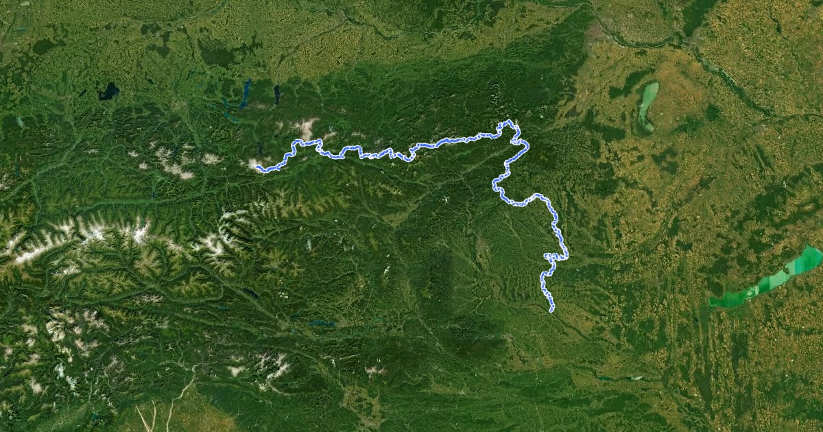 Маршрут Vom Gletscher zum Wein - Nordroute на спутниковом снимке