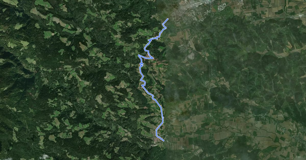 Маршрут Vom Gletscher zum Wein (Südroute) Etappe 19 на спутниковом снимке