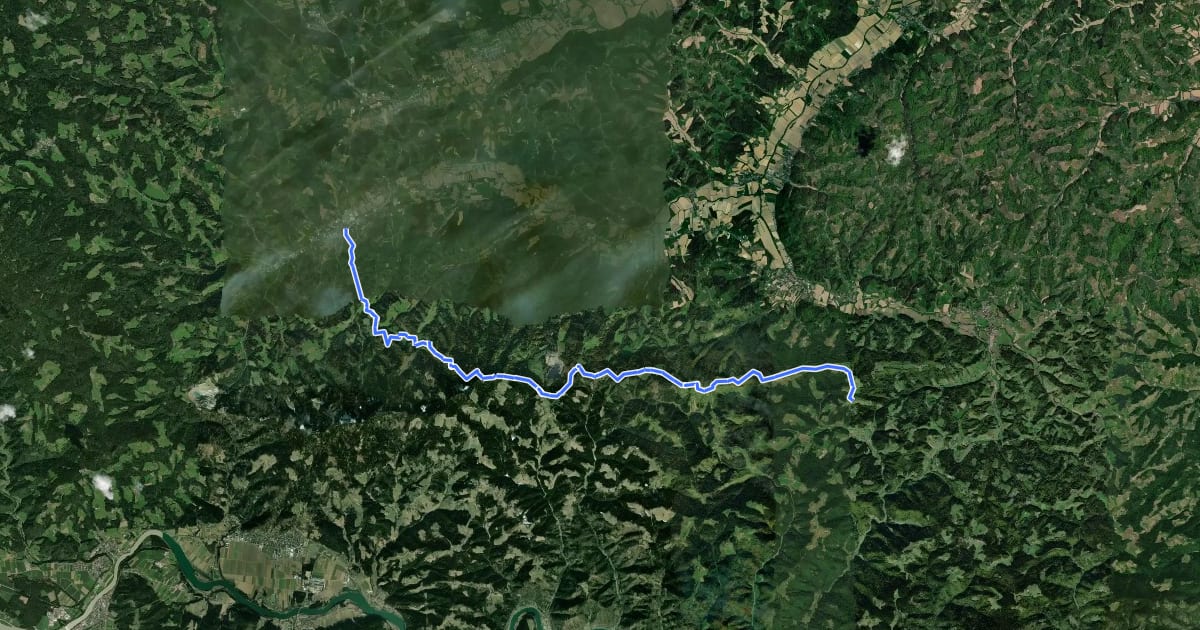Маршрут Vom Gletscher zum Wein (Südroute) Etappe 21 на спутниковом снимке
