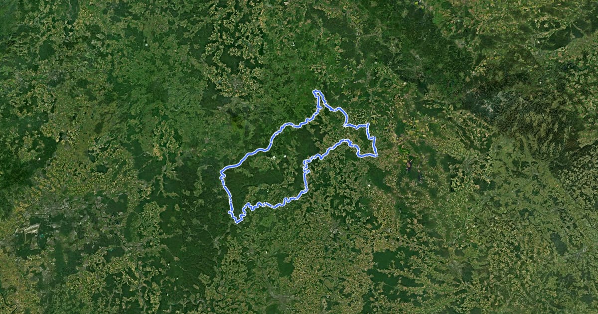 Маршрут Vom Main zur Rhön на спутниковом снимке