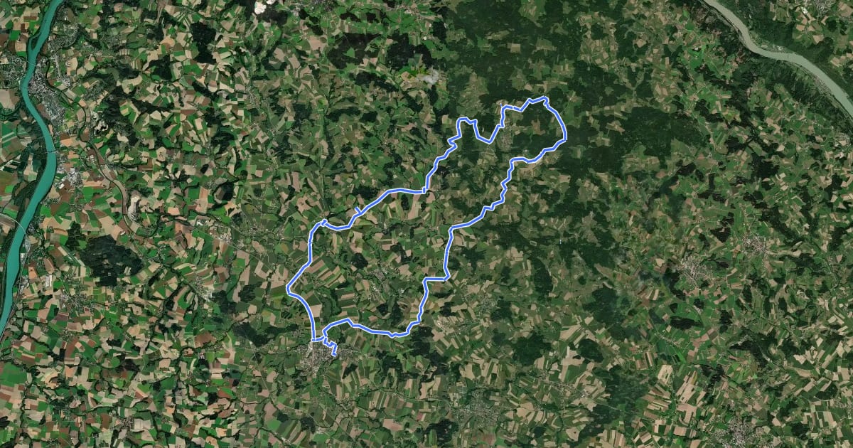 Маршрут Vom Pramtaler Knödelweg zum Baumkronenweg на спутниковом снимке