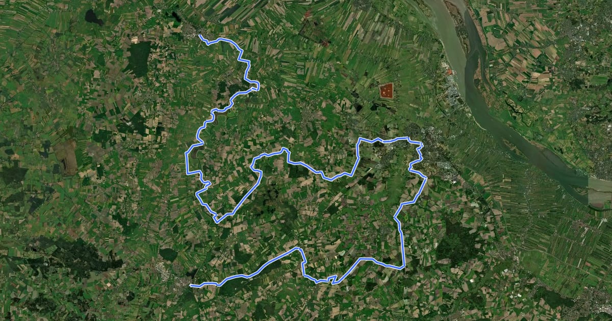 Маршрут Vom Teufelsmoor zum Wattenmeer на спутниковом снимке