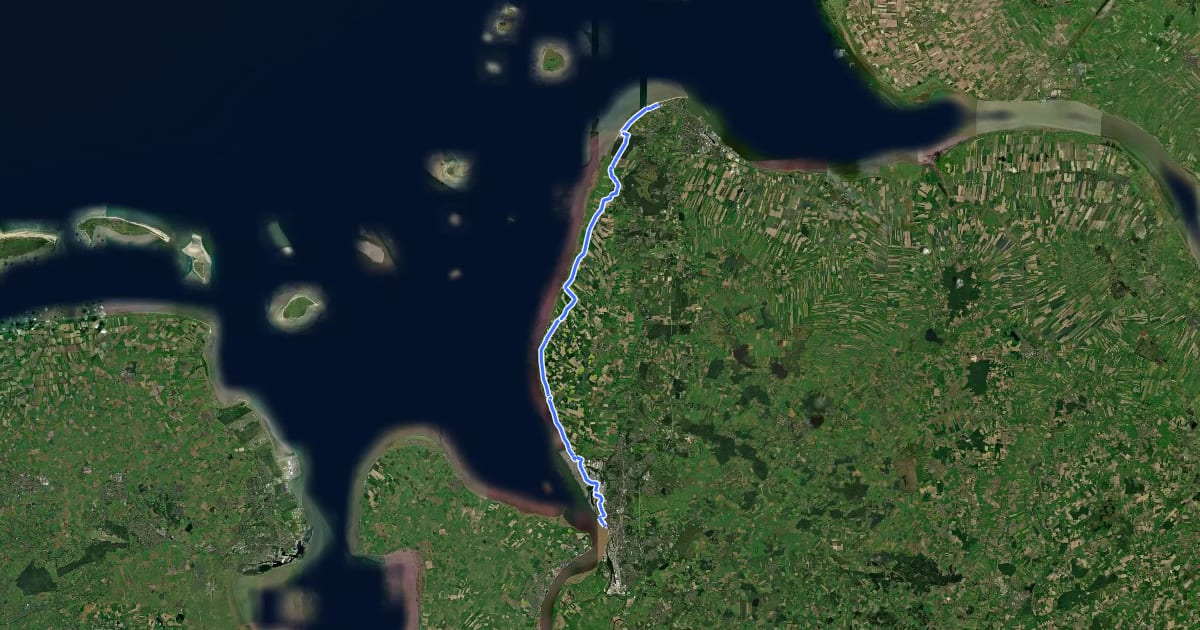 Маршрут Vom Teufelsmoor zum Wattenmeer Alternative на спутниковом снимке