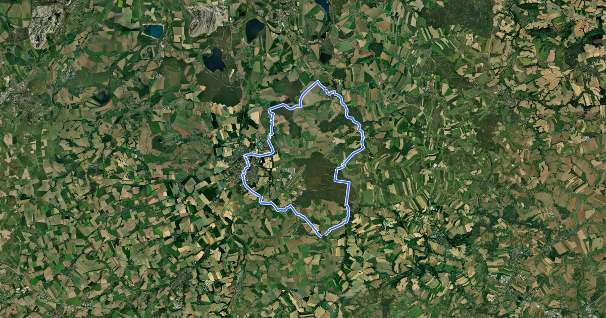 Маршрут Von Altenburg ins Kohrener Land на спутниковом снимке
