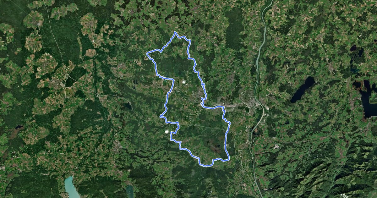 Маршрут Von Baum zu Baum - Bad Aibling - Rosenheimer Land на спутниковом снимке