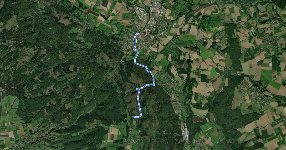 Маршрут Von den Mühlen zur Burg на спутниковом снимке