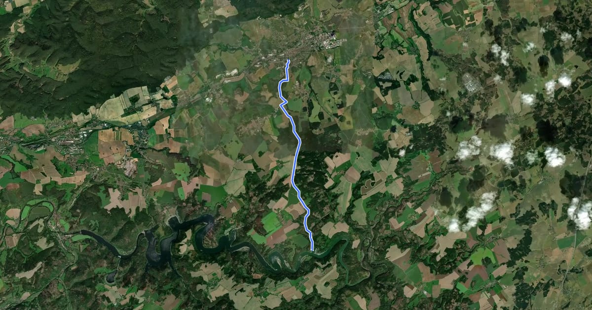 Маршрут Von der geheimen Lagune zum Thüringer Meer на спутниковом снимке