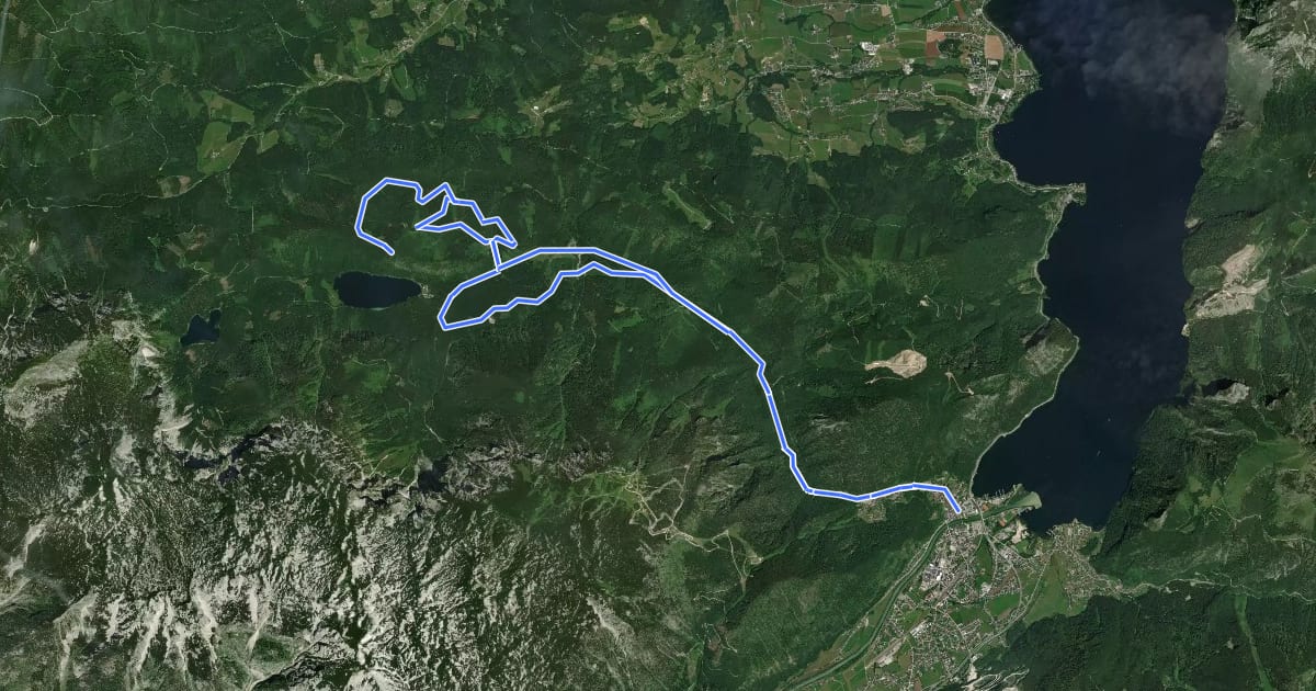Маршрут Von Ebensee zum Vorderen Signalkogel на спутниковом снимке